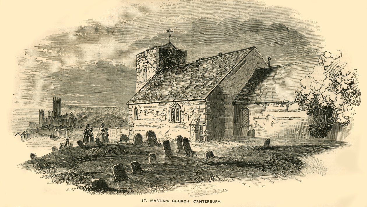 Igreja de St Martins, Canterbury, Kent, c1850. de Unbekannt