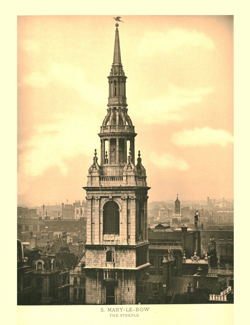 St Mary-Le-Bow, The Steeple, meados do século XIX. de Unbekannt