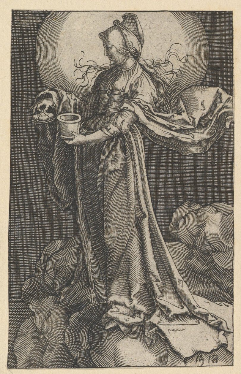 Santa Maria Madalena na cópia das nuvens, 1518. de Unbekannt