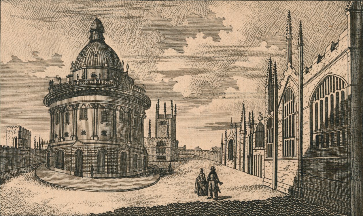 Igreja de St. Marys e Biblioteca Radcliffe em Oxford, século XVIII. de Unbekannt