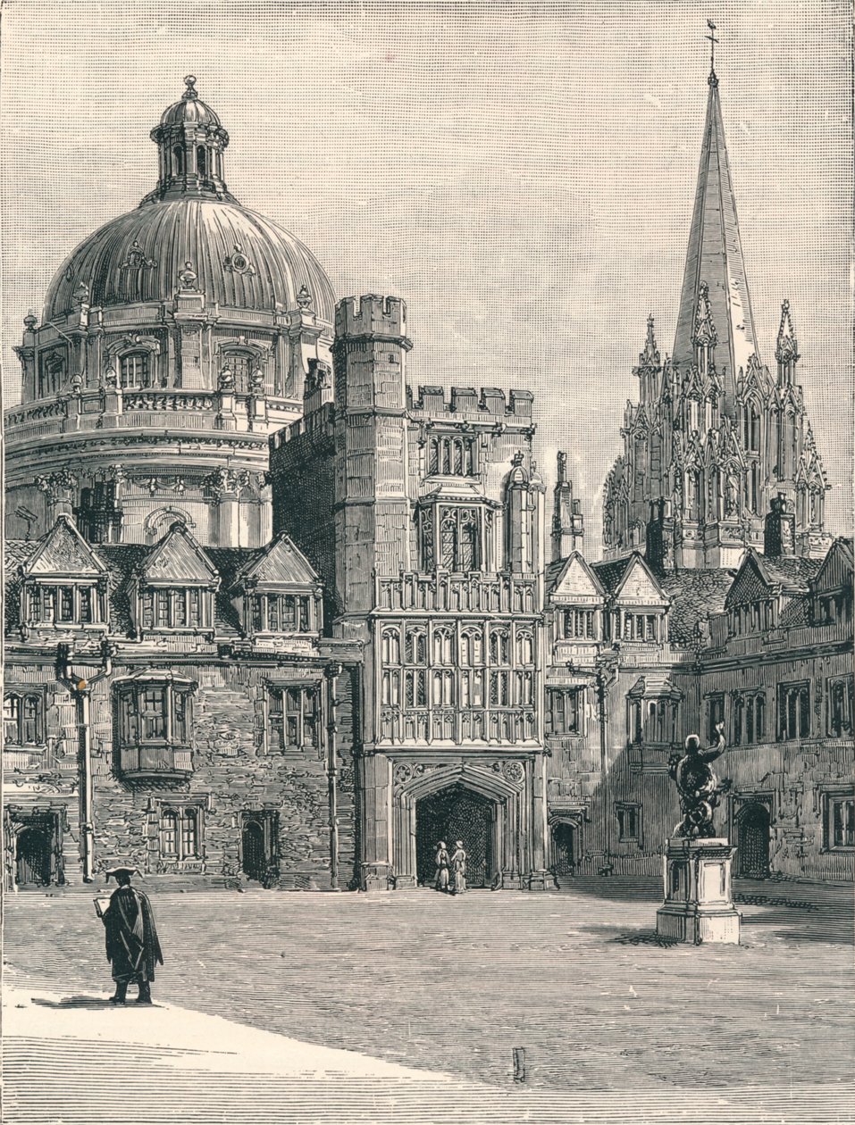 Igreja de Santa Maria e Radcliffe, do quadrilátero, em Brasenose, 1896 de Unbekannt