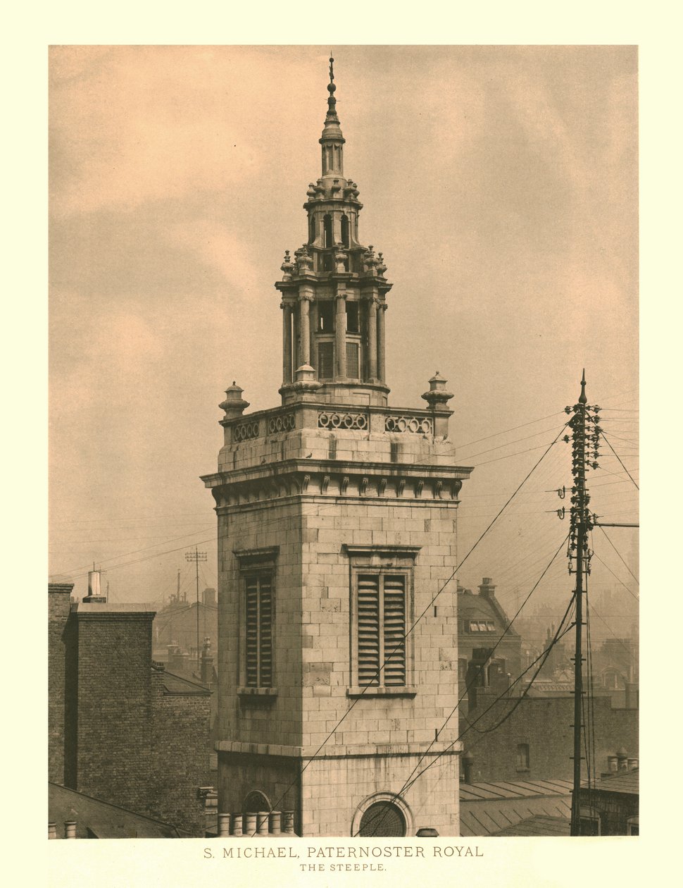 St Michael, Paternoster Royal, The Steeple, meados do século XIX. de Unbekannt