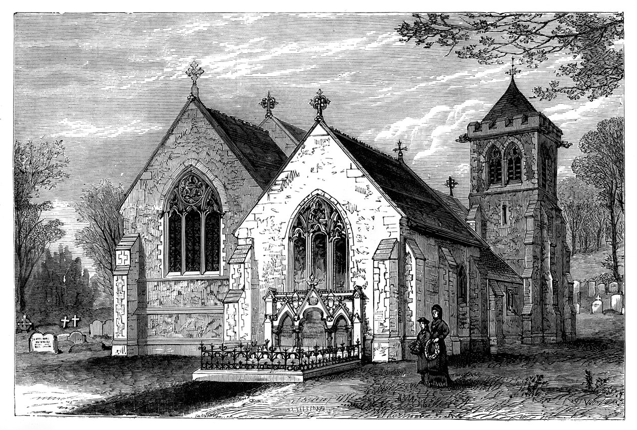 Igreja de St Michaels e o túmulo de Benjamin Disraeli 1804-1881, final do século XIX de Unbekannt