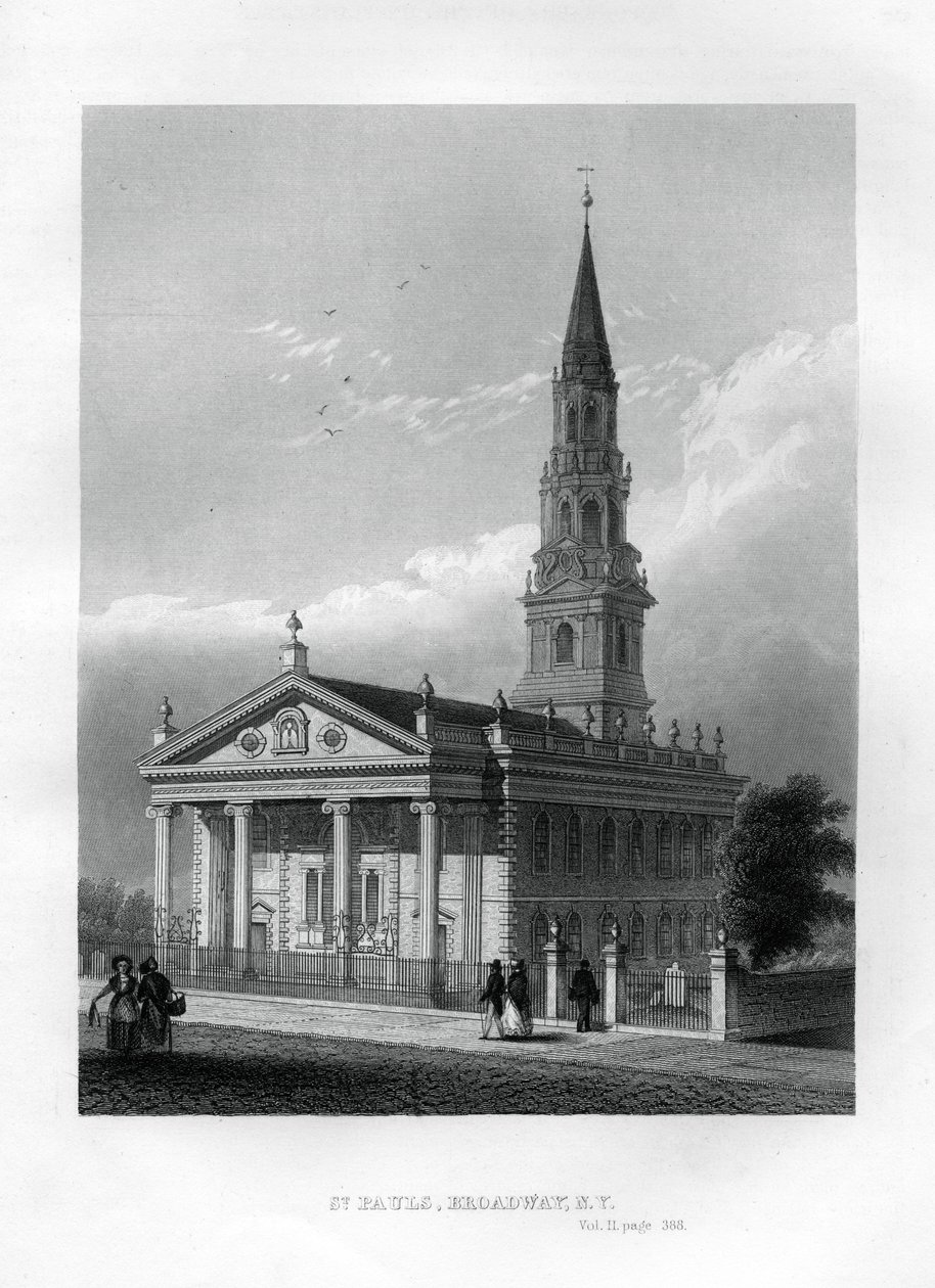 Capela de São Paulo, Broadway, Nova York, 1855 de Unbekannt
