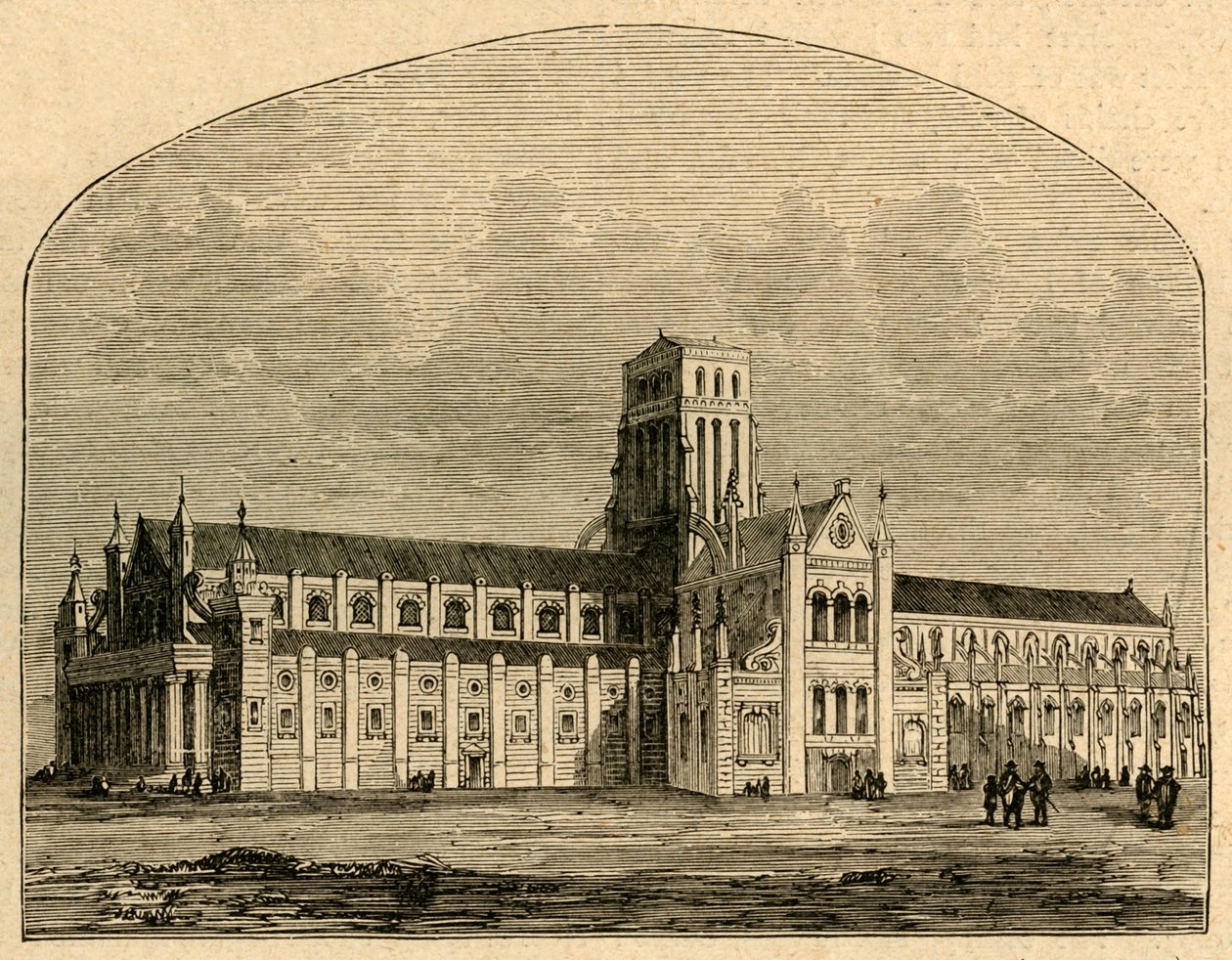St. Pauls após a queda do pináculo, de uma vista por Hollar, 1897. de Unbekannt