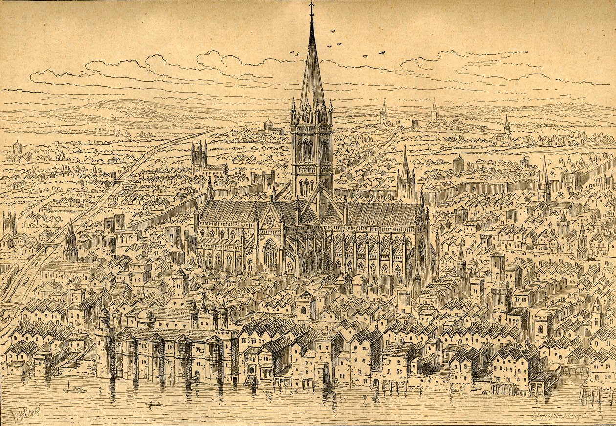 St. Pauls e a vizinhança em 1540, 1897. de Unbekannt