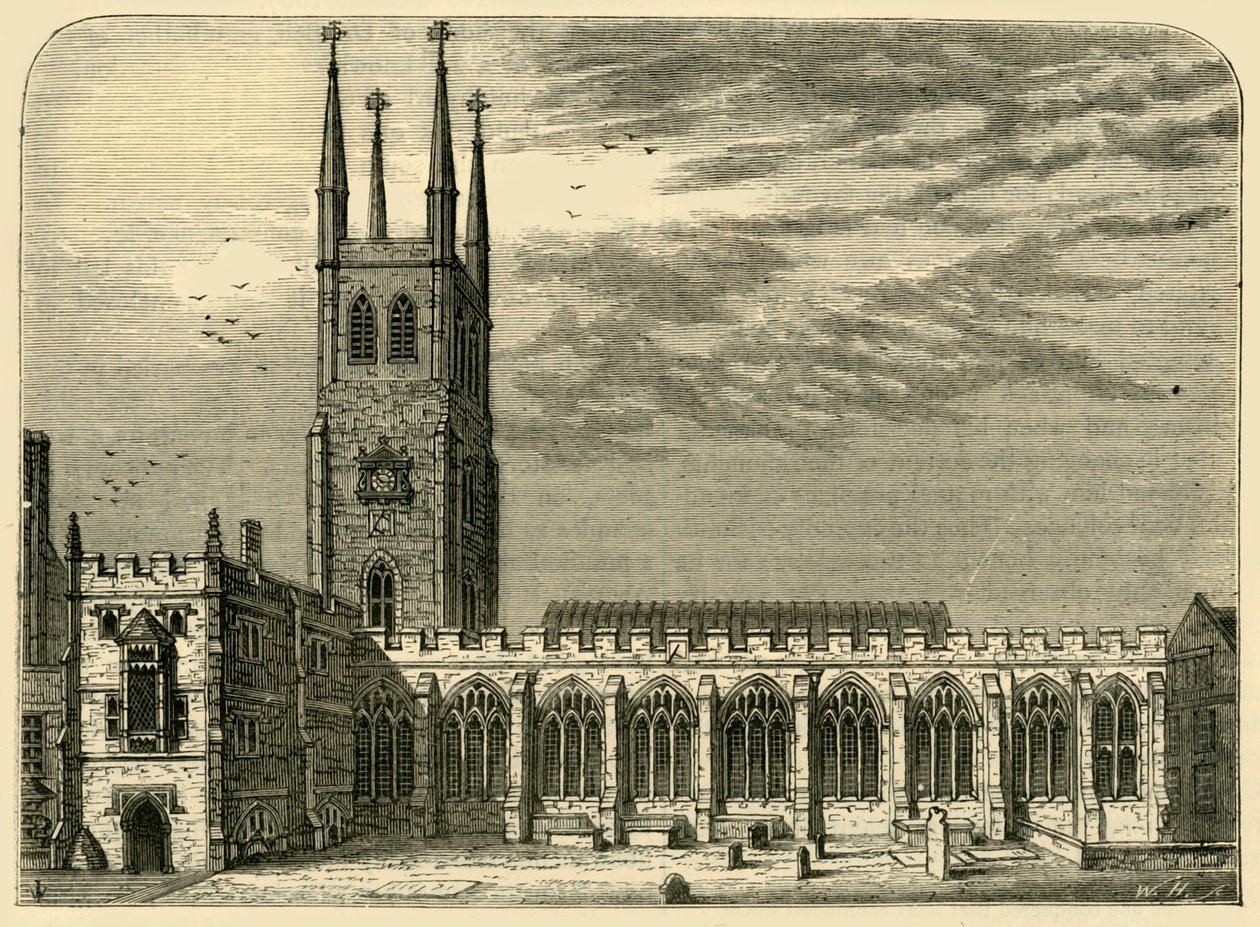 Igreja de St. Sepulchres em 1737, c1872. de Unbekannt