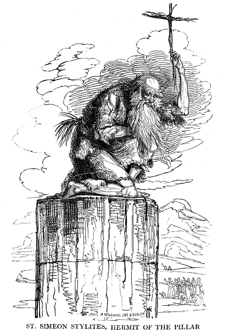 St Simeon Stylites, Eremita do Pilar, século V 1825 de Unbekannt