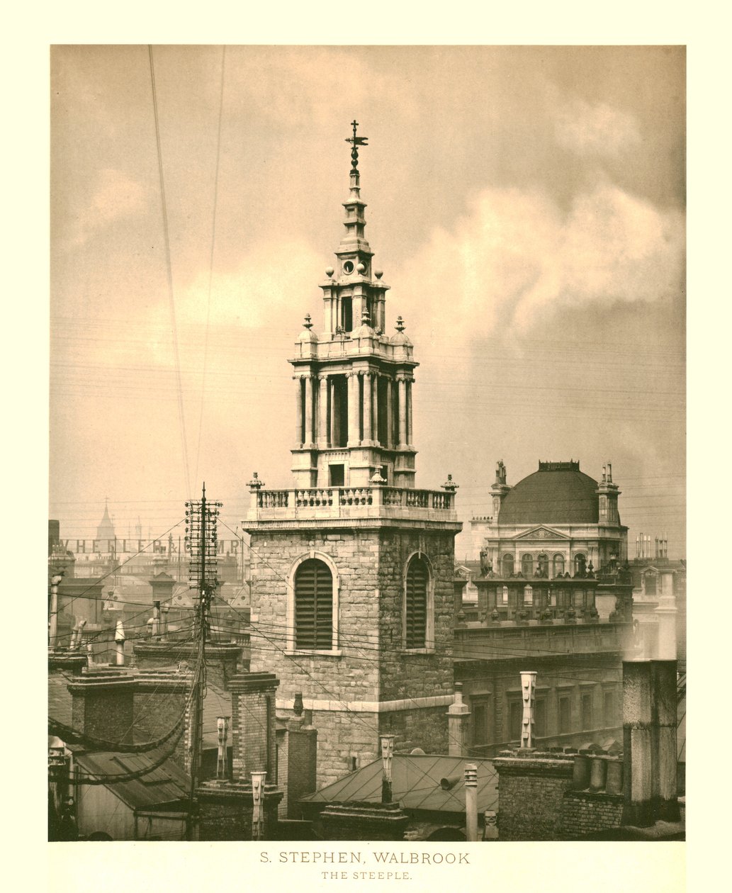 St Stephen Walbrook, The Steeple, meados do século XIX. de Unbekannt