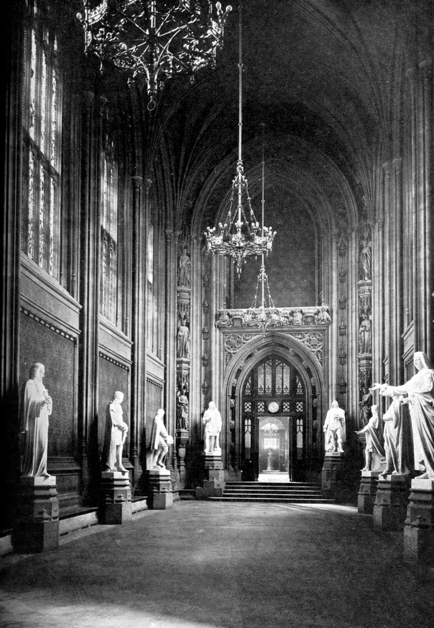 St Stephens Hall, Palácio de Westminster, Londres, c1905 de Unbekannt