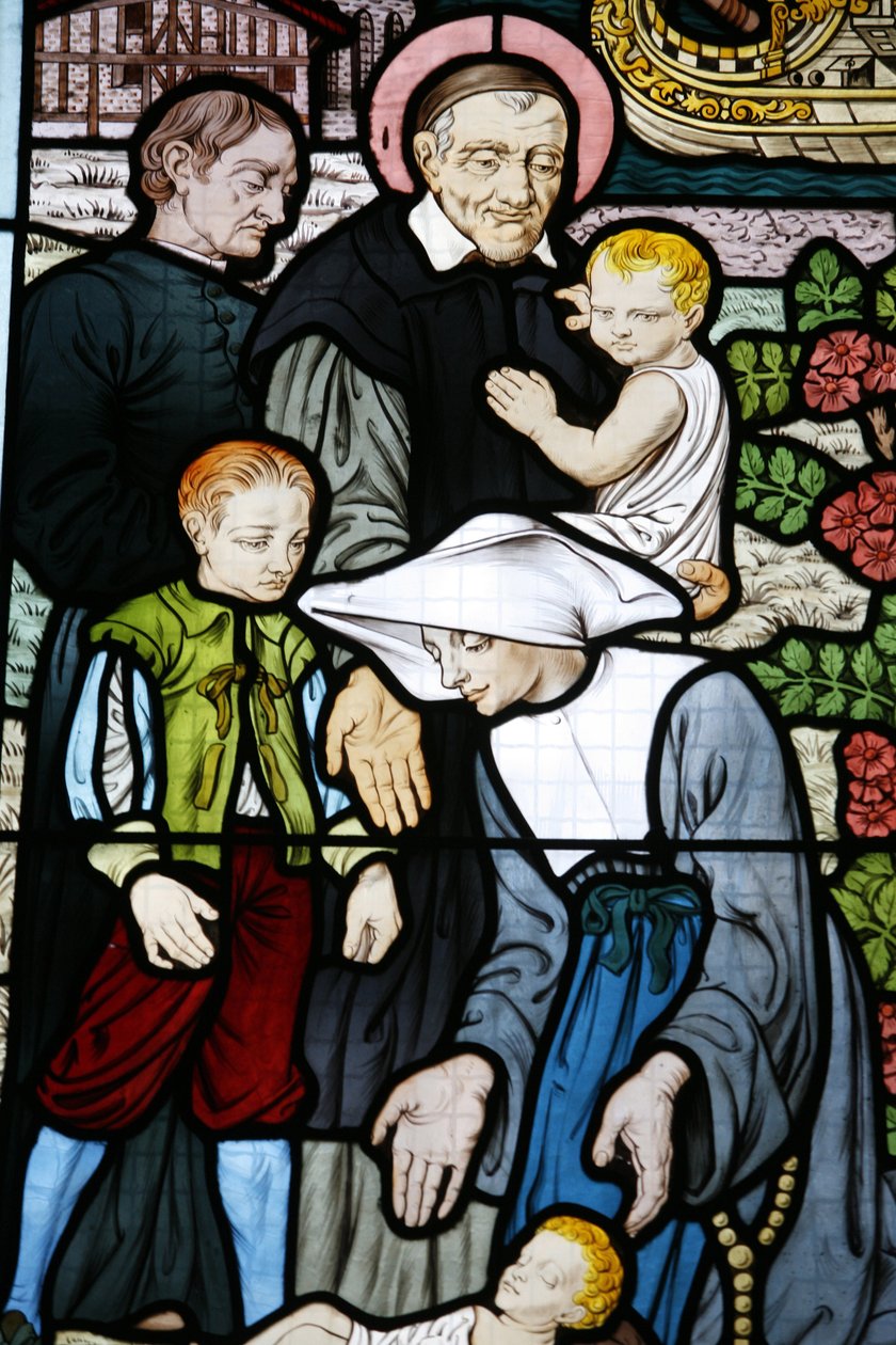 Vidro manchado na igreja de Saint-Honore d