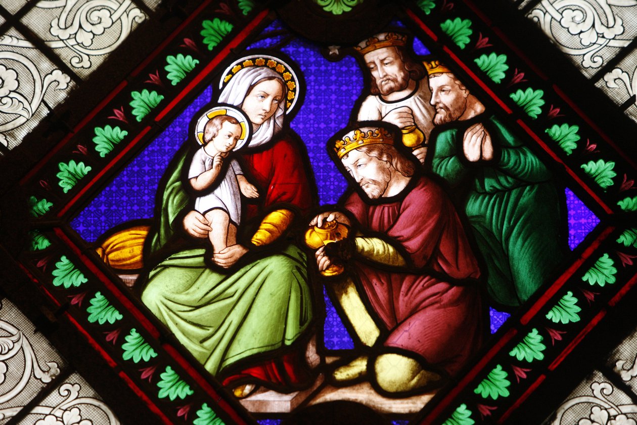 Vidro manchado na basílica de Ainay : Maggi, Lyon, França de Unbekannt