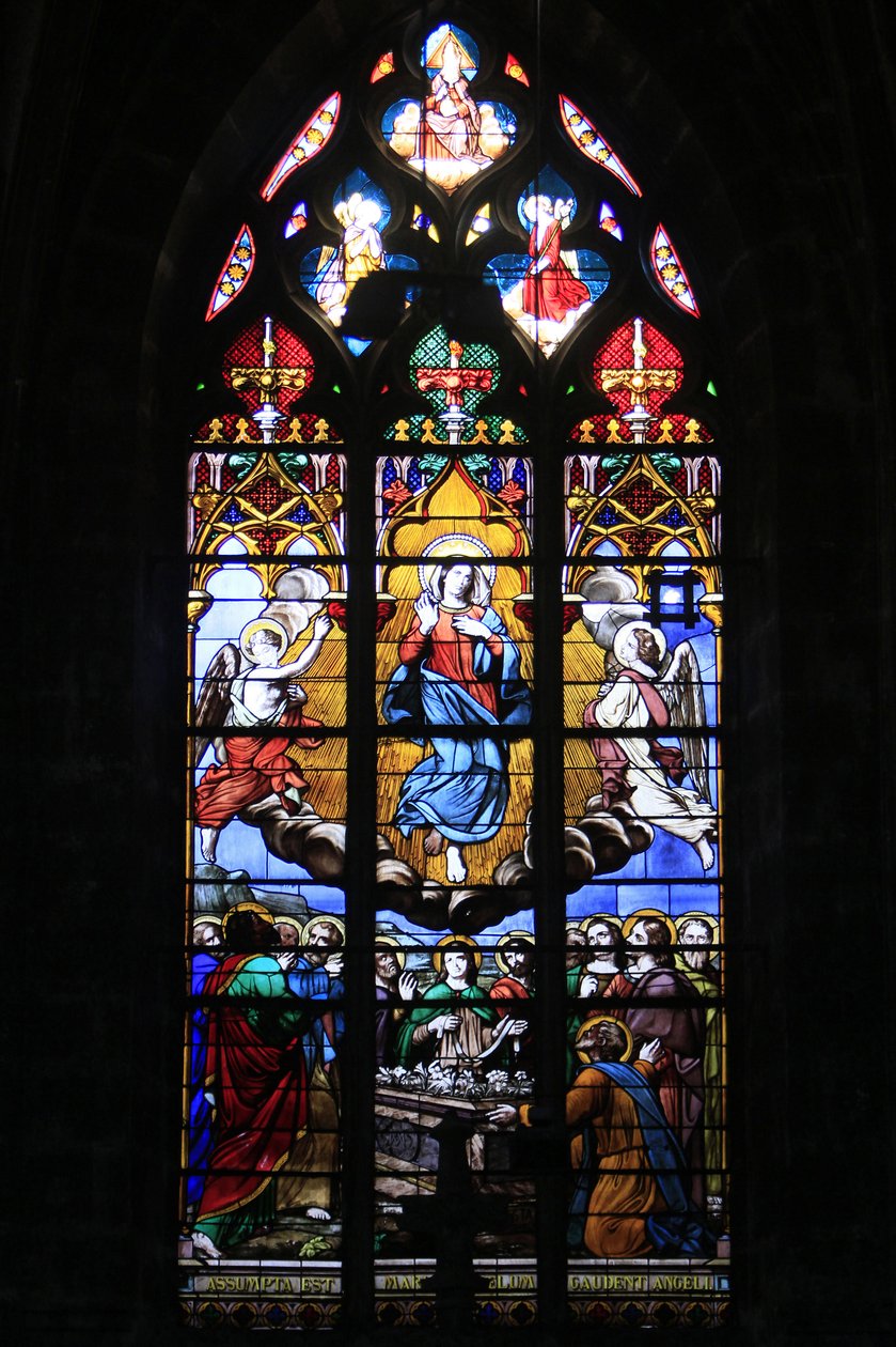 Janela de vidro manchado. The Assumption of the Virgin, Bourges, França de Unbekannt