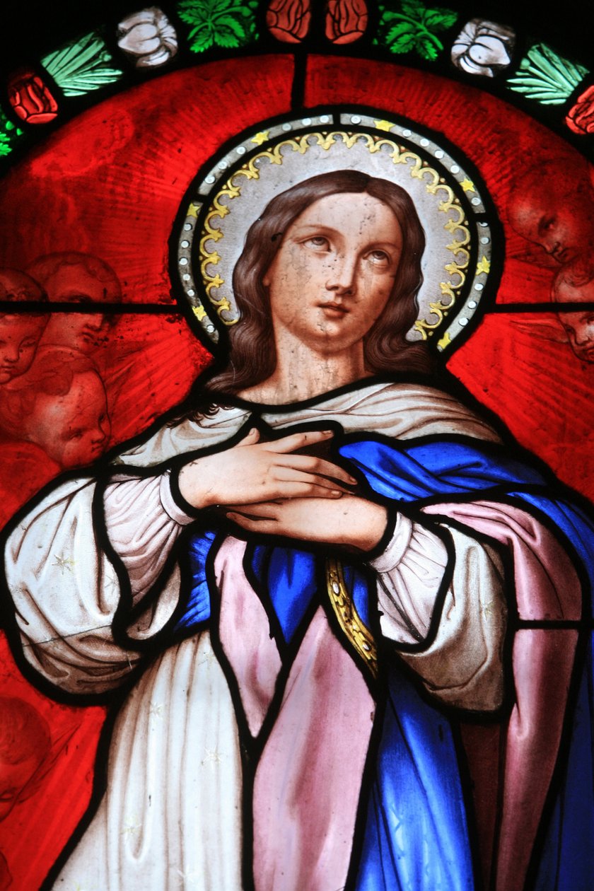 Janela de vidro manchado : Virgin Mary Beaune France de Unbekannt