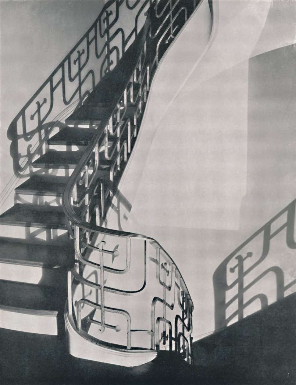 Corrimão de escada em metal monel projetado para uma residência em Nova York, 1933 de Unbekannt