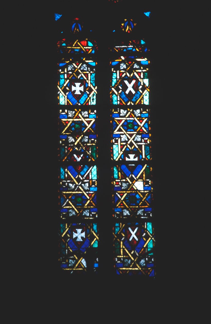 Estrela de David na janela da igreja de vitral, Barcelona, Espanha de Unbekannt