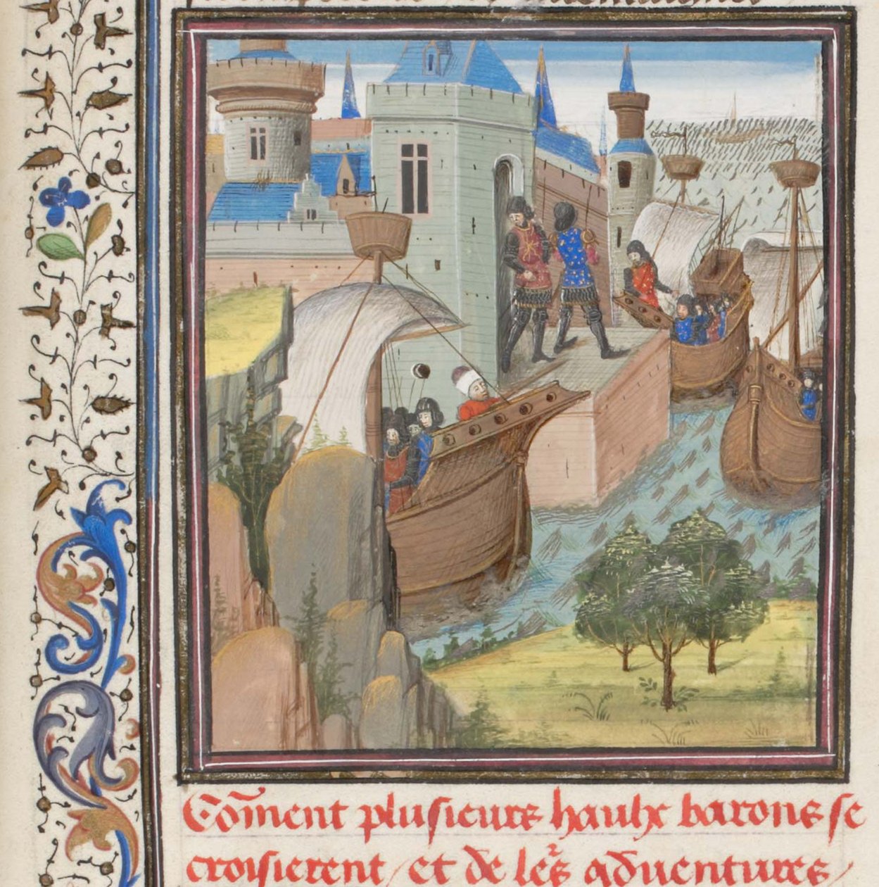 Comece a quarta cruzada. Miniatura da História de William of Tyre, 1460s de Unbekannt