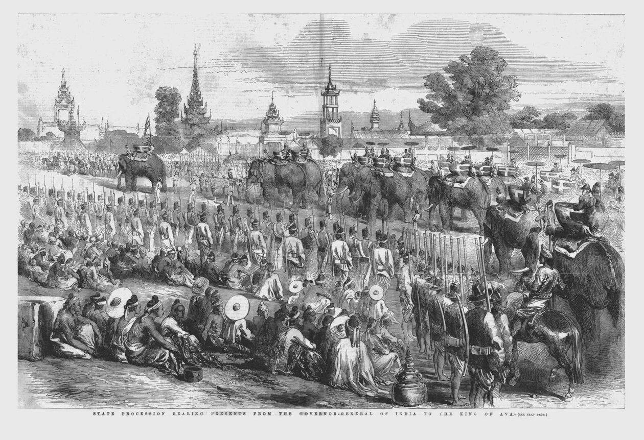 Presentes de procissão de estado do Governador-Geral da Índia ao Rei de Ava, 1856 de Unbekannt