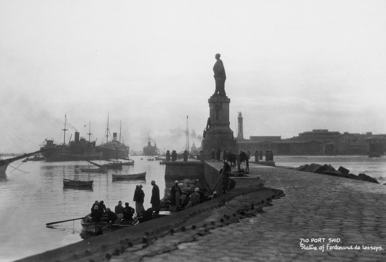 Estátua de Ferdinand de Lesseps, Port Said, Egito, c1920s-c1930s de Unbekannt