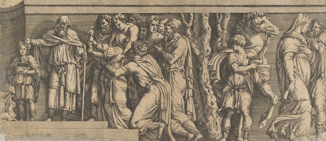 Estátua de Niobe e seus adoradores, com Apolo e Diana e outras figuras, 1543-47. de Unbekannt
