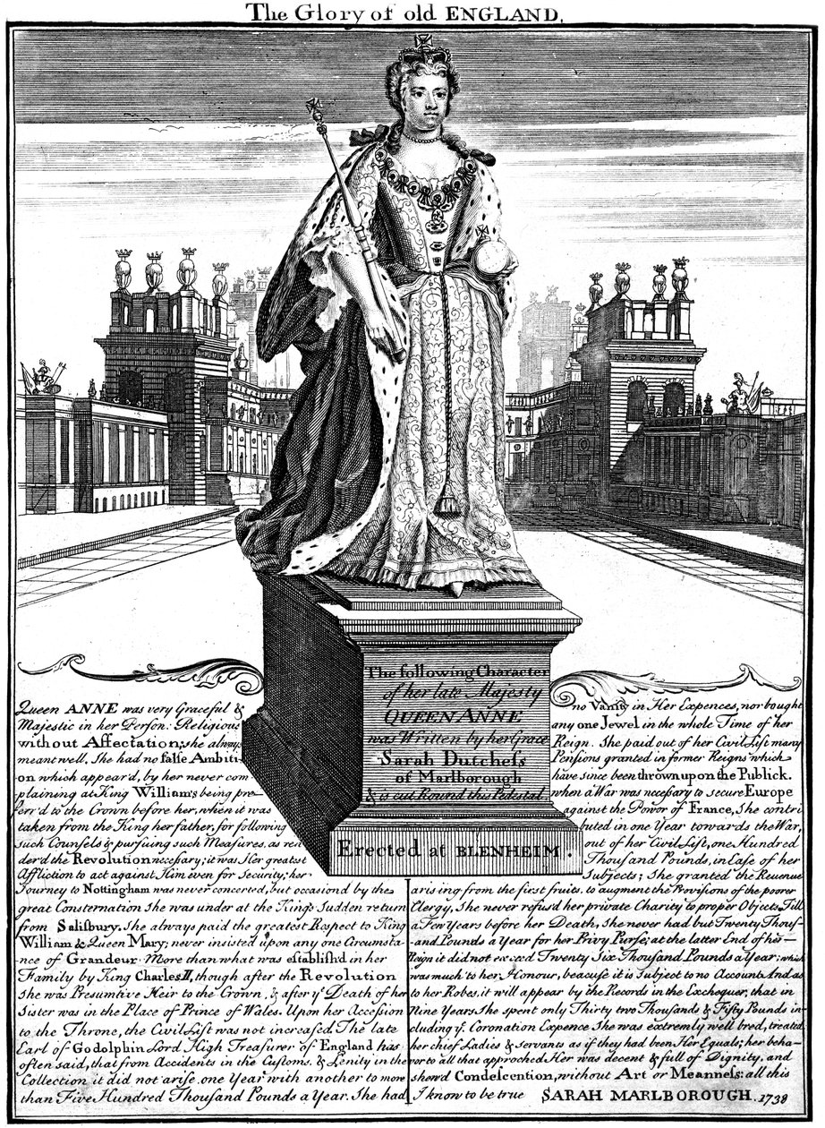 Estátua da rainha Anne 1665-1714, palácio de Blenheim, Oxfordshire, 1738 de Unbekannt