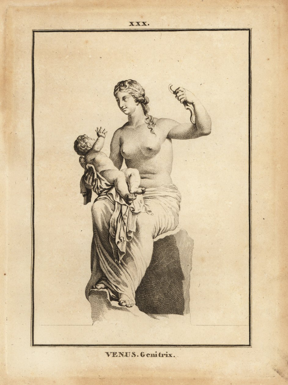 Estátua de Vênus Genetrix, deusa romana do amor, beleza, sexo e fertilidade, como mãe com o filho Eros de Unbekannt