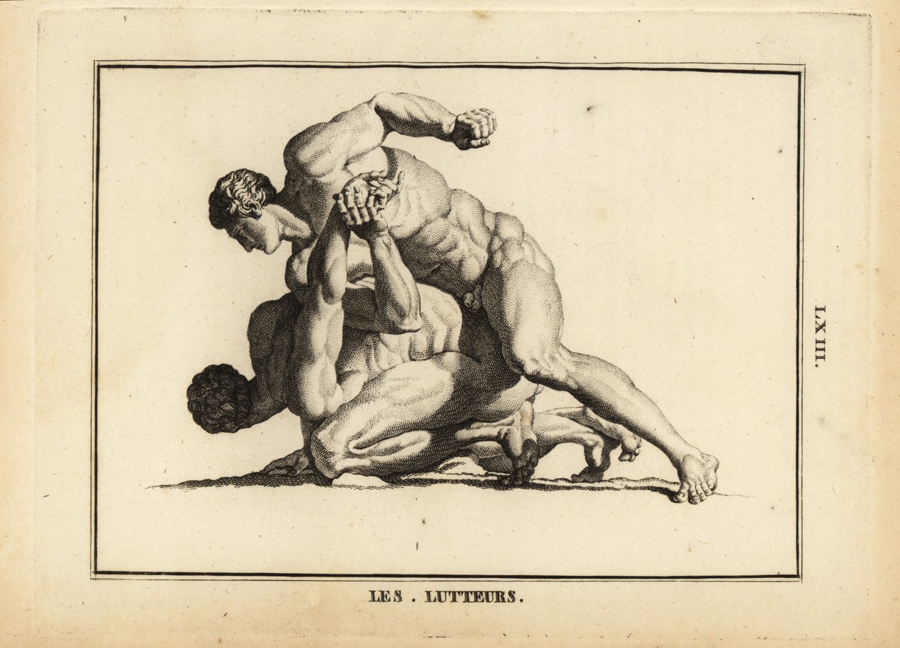 Estátua de dois lutadores masculinos nus de Unbekannt