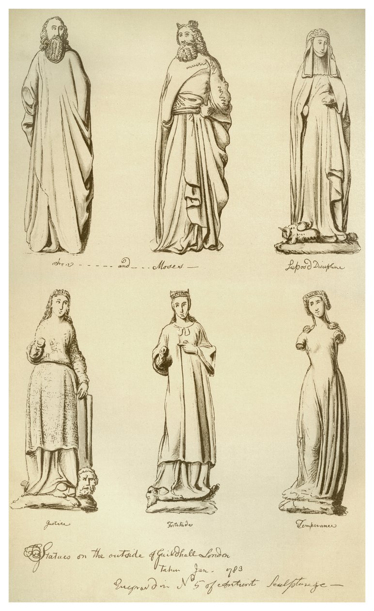 Estátuas anteriormente no exterior de Guildhall, cidade de Londres, 1783 1886 de Unbekannt