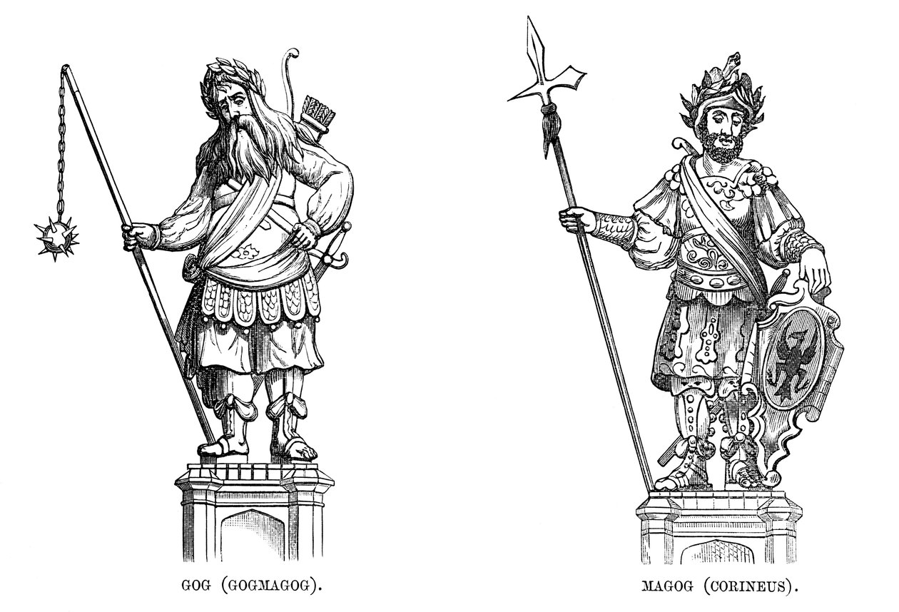 Estátuas de Gog Gogmagog e Magog Corineus, 1886 de Unbekannt