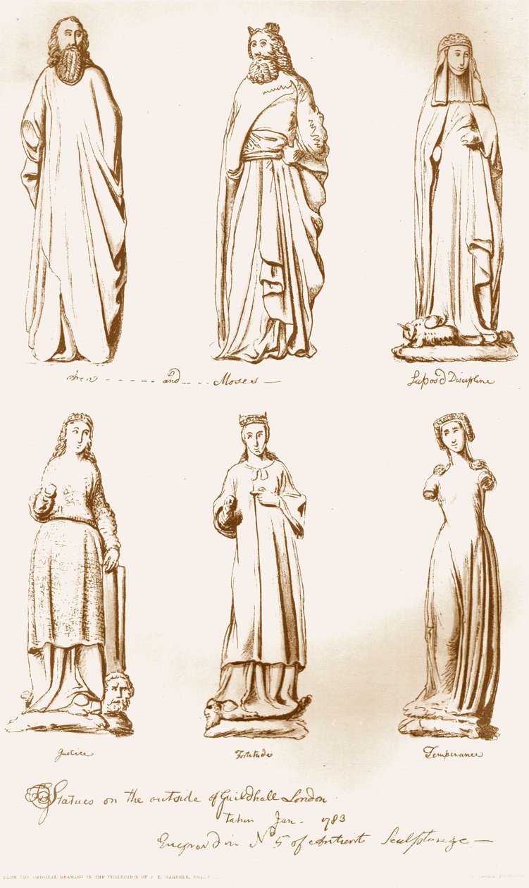 Estátuas no exterior do salão da guilda, 1783, 1886 de Unbekannt
