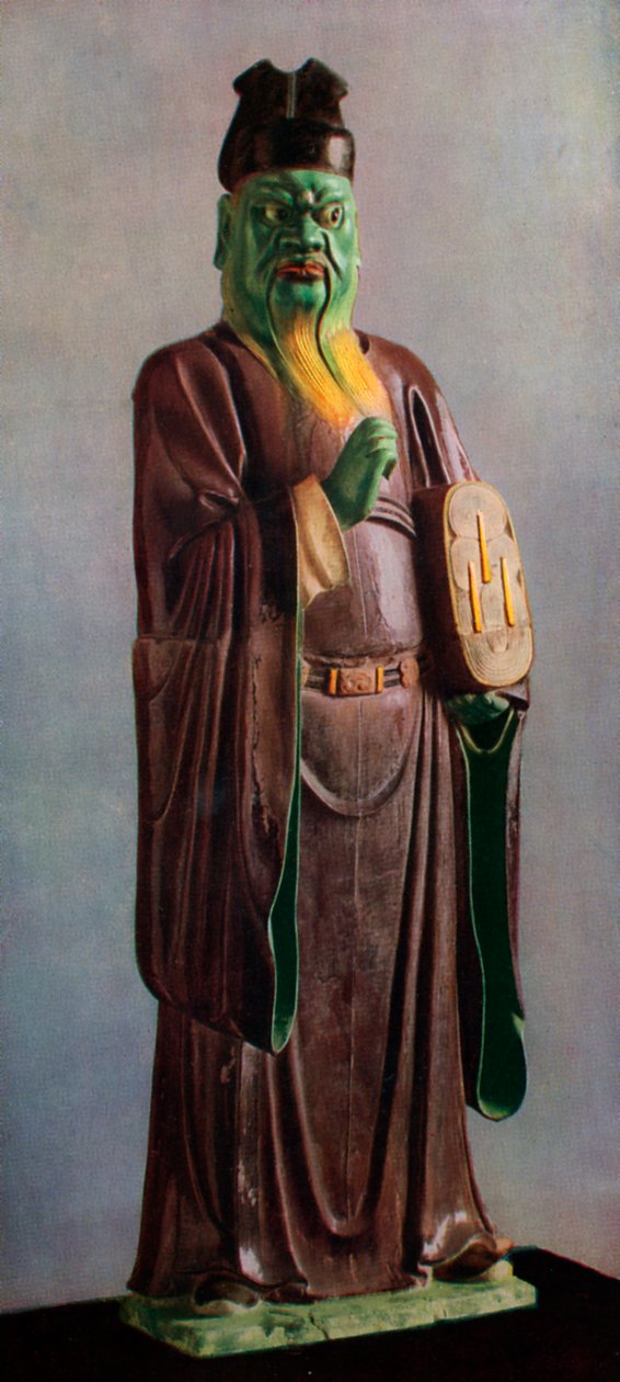 Estatueta de um juiz do inferno, chinês, dinastia Ming do meio, século c15th-16th 1925 de Unbekannt