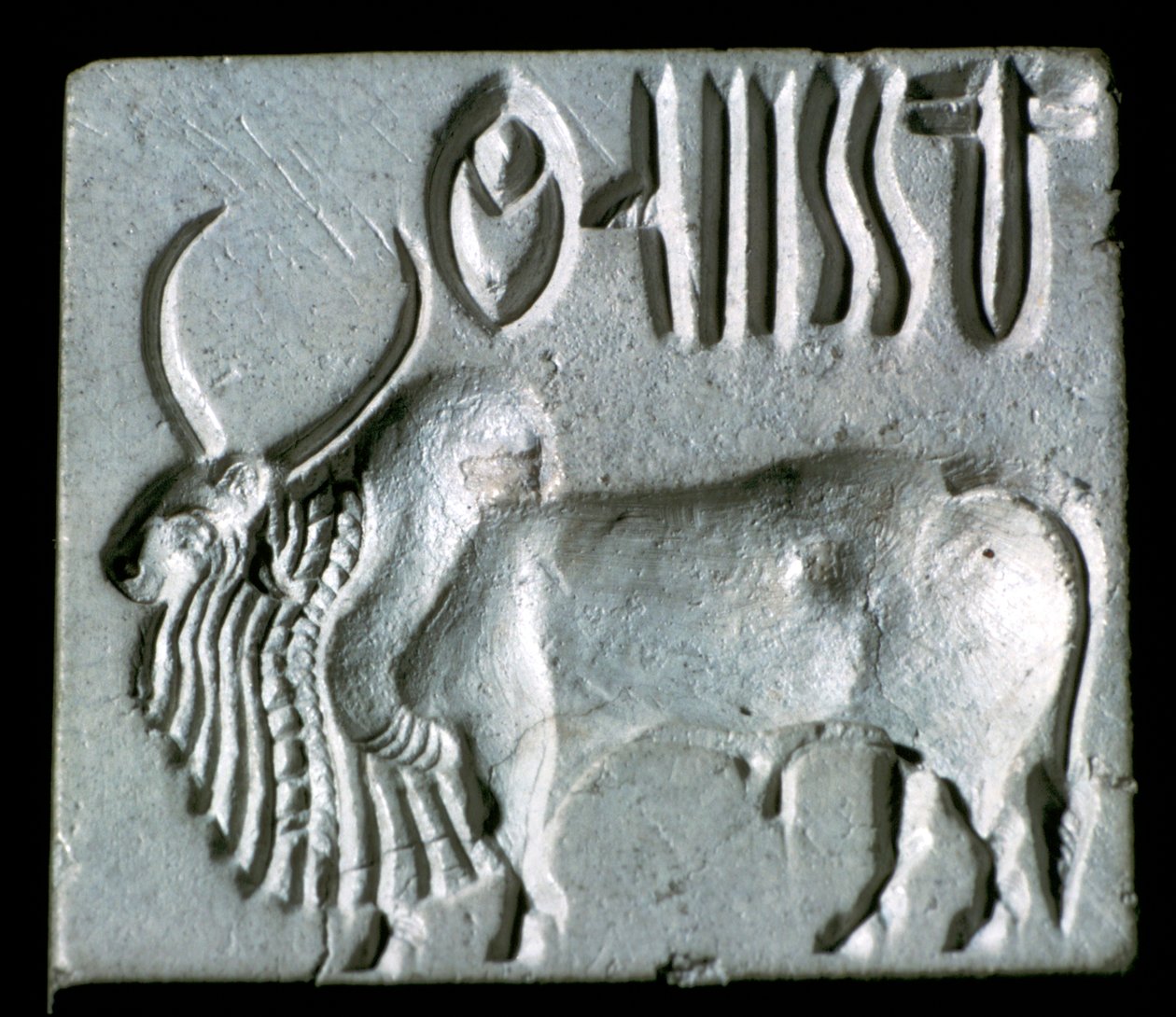 Selo esteatita com touro corcunda, Vale do Indo, Mohenjo-Daro, 2500 - 2000 aC de Unbekannt