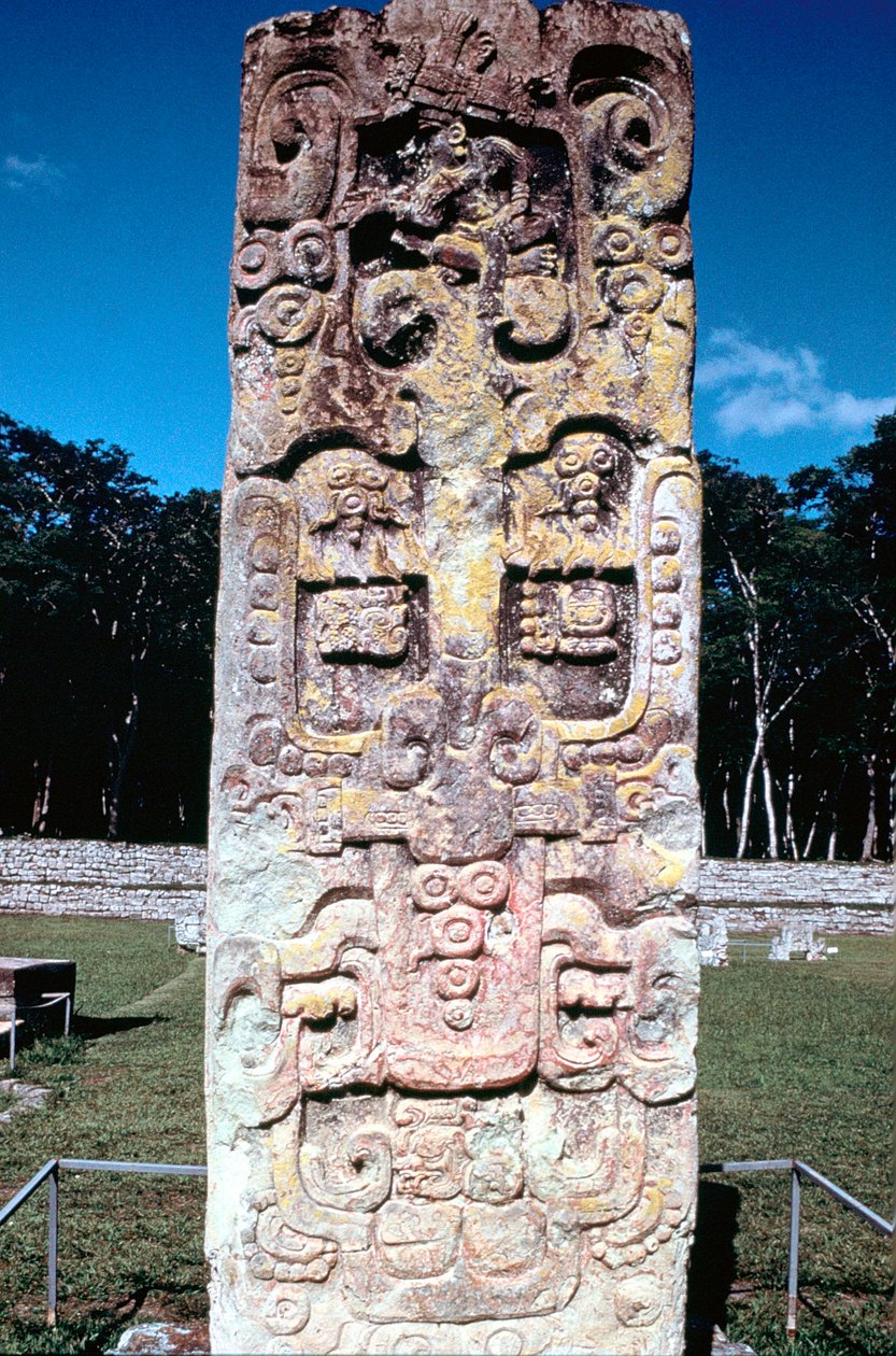 Estela B de Copan, Honduras, pré-colombiana, maia, c300-630 de Unbekannt