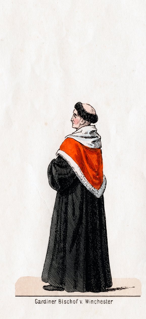 Stephen Gardiner, figurino da peça de Shakespeares, Henrique VIII, século XIX de Unbekannt