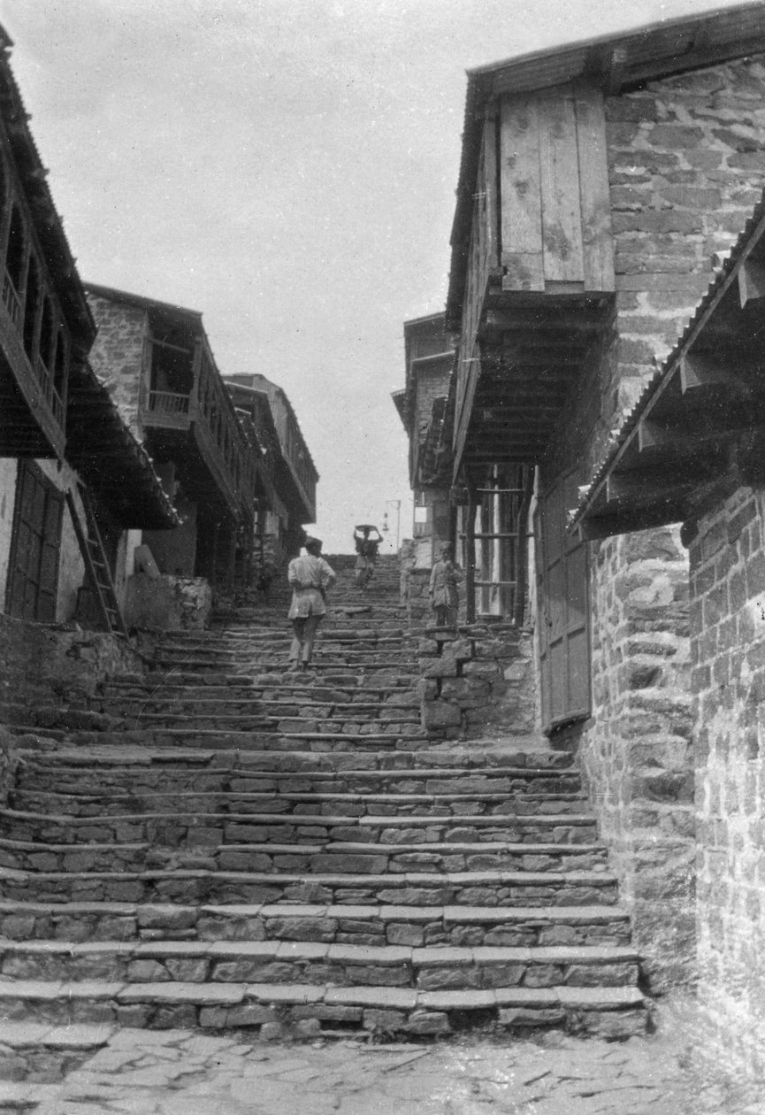 Etapas que levam ao bazar de kailana, Índia, 1917 de Unbekannt