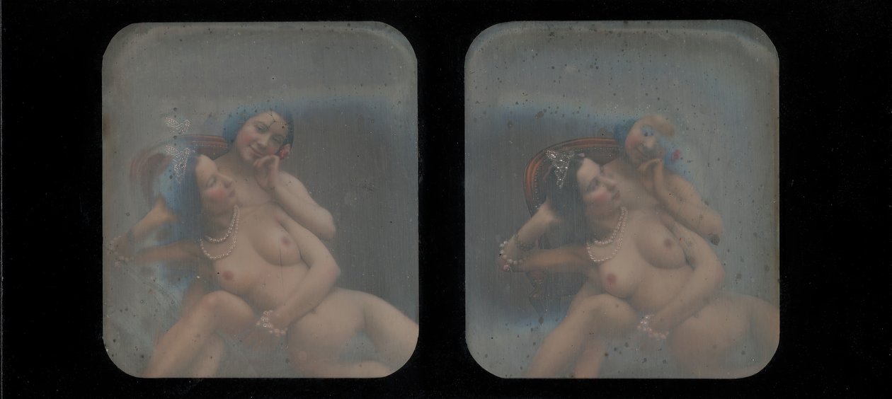 [Vista Estereográfica de Duas Mulheres Nuas], década de 1840. de Unbekannt