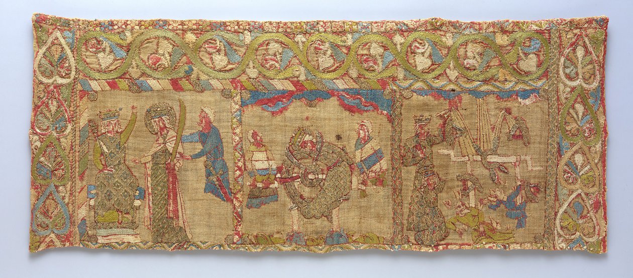 Roubou com o Martírio de Santa Catarina, alemã, ca. 1200. de Unbekannt