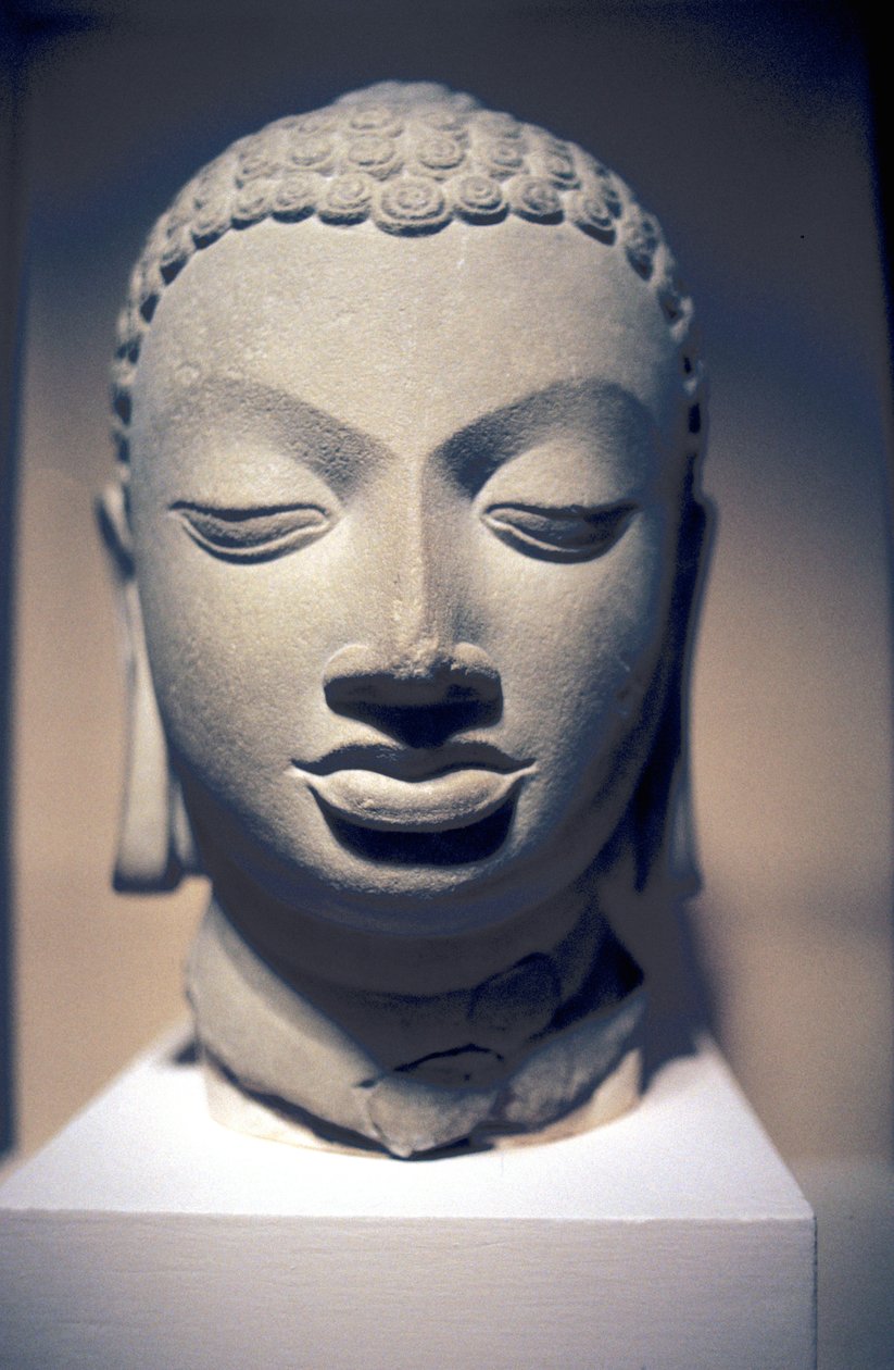 Cabeça de pedra do Buda, Gupta, Índia, século V de Unbekannt