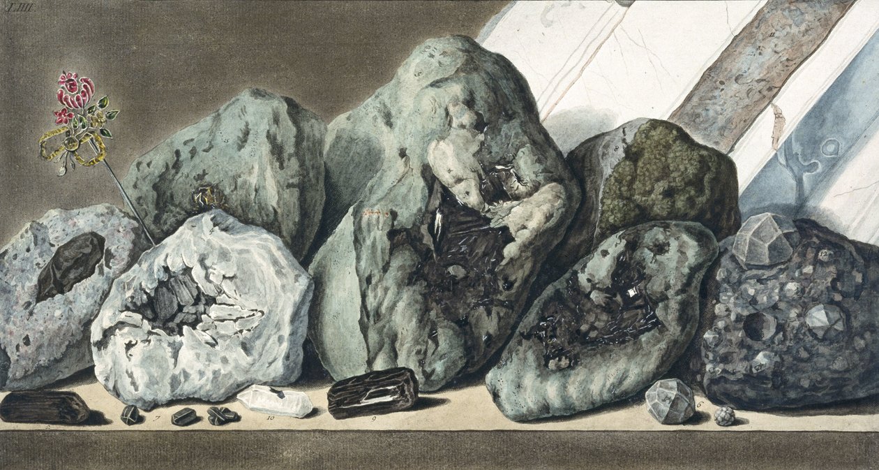 Pedras e cristais do Monte Vesúvio, c 1770 de Unbekannt