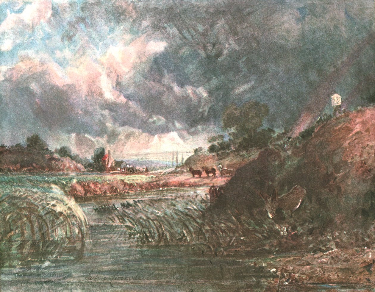 Nuvens de tempestade passando sobre Hampstead, início do século XIX, c1900. de Unbekannt