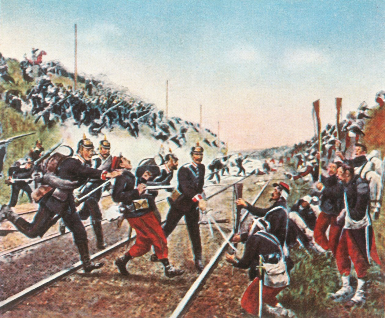 Tomada do aterro ferroviário em Nuits pelos Badeners, em 18 de dezembro de 1870, 1936. de Unbekannt