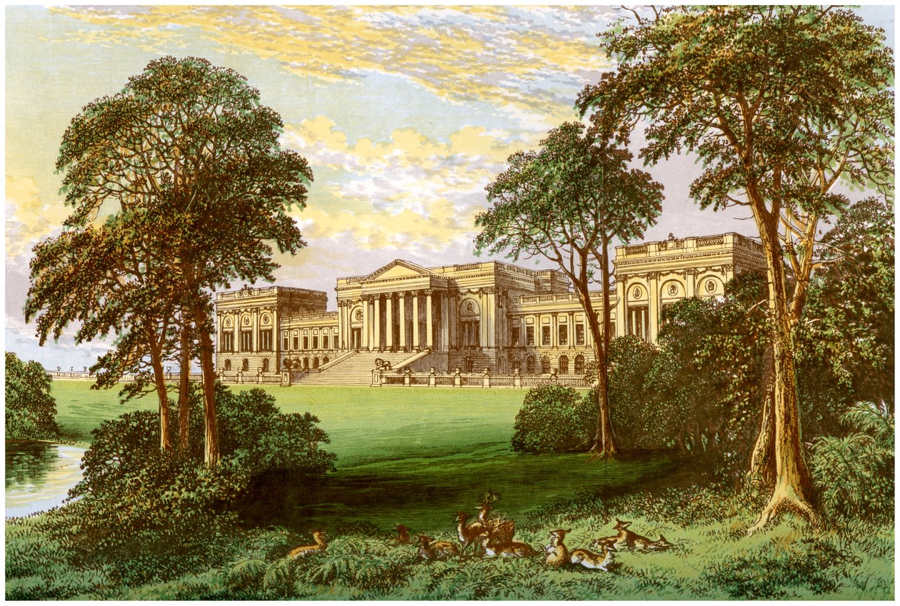 Stowe Park, Buckinghamshiere, casa do duque e marquês de Buckingham e Chandos, c1880 de Unbekannt