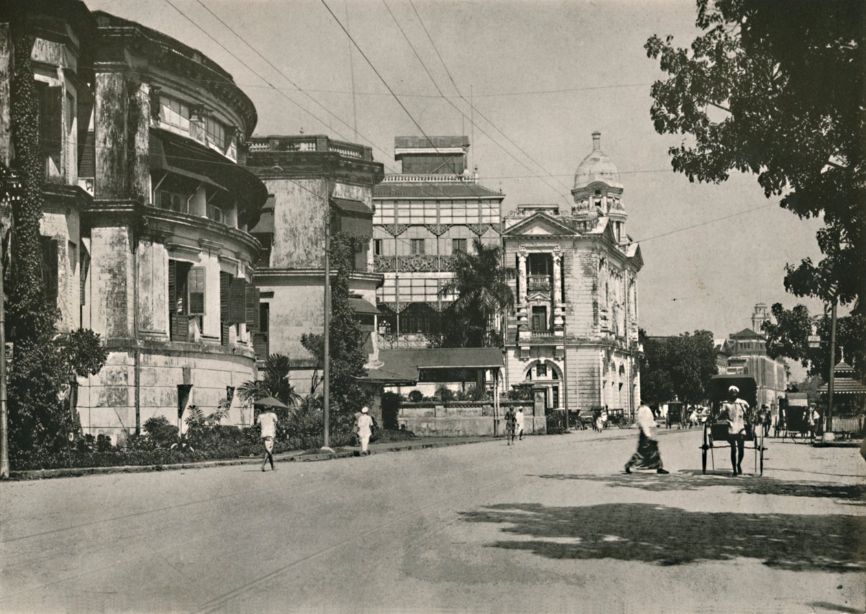 Strand Road, Rangum. - Correios, Banco Imperial da Índia. Alfândega à distância, 1900. de Unbekannt