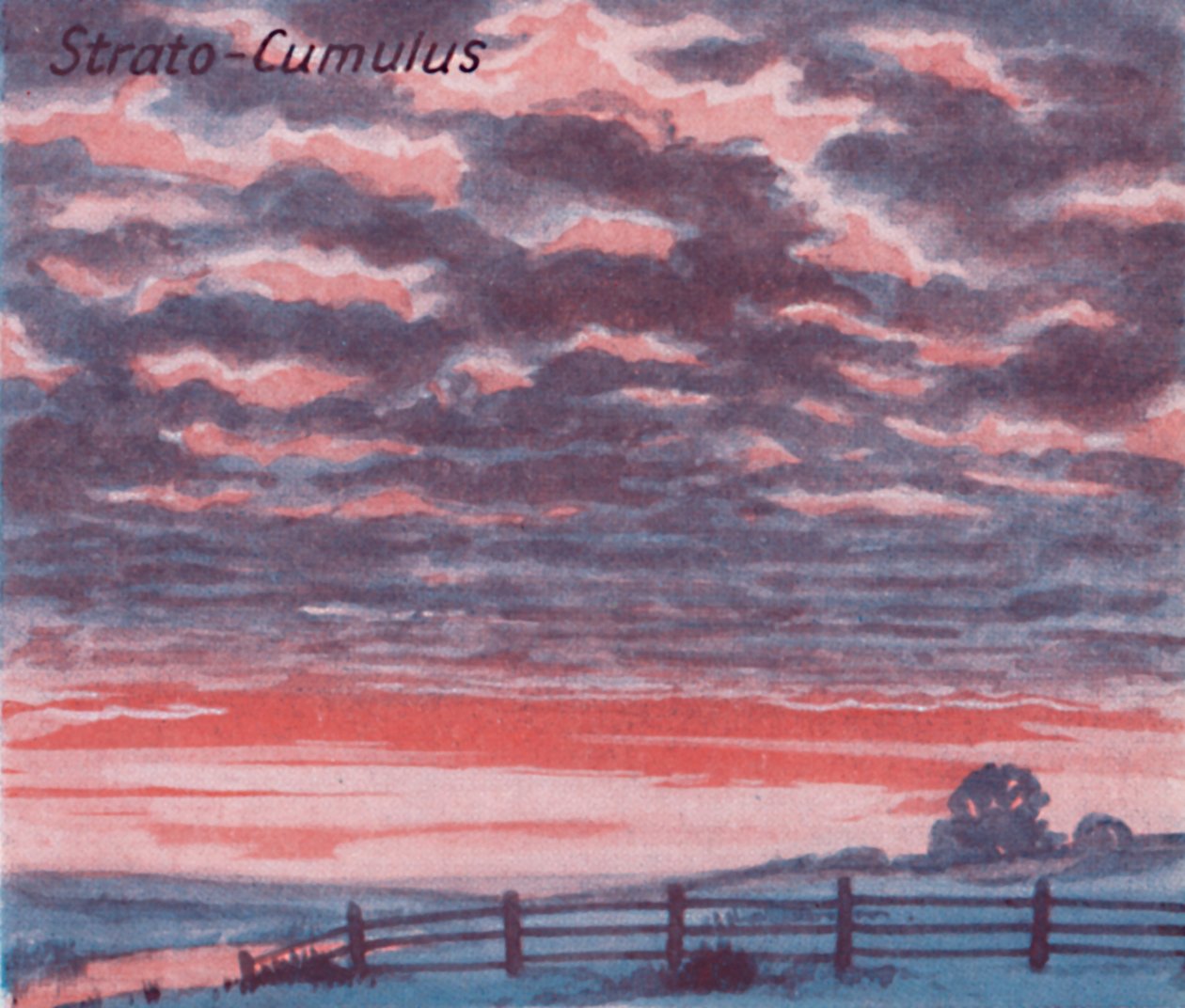 Strato-Cumulus - Uma dúzia das principais formas de nuvens no céu, 1935 de Unbekannt