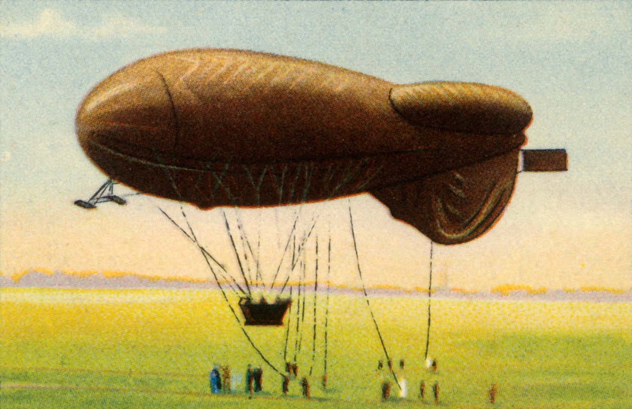 Balão de barragem aerodinâmico com cesta, 1918, 1932. de Unbekannt