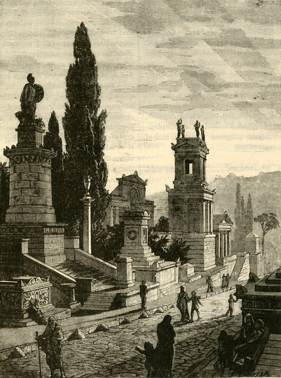 Rua dos túmulos em Atenas, restaurada, 1890. de Unbekannt