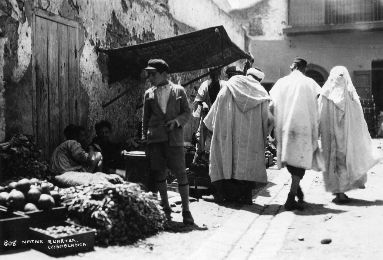 Cena de rua, Casablanca, Marrocos, c1920s-c1930s de Unbekannt