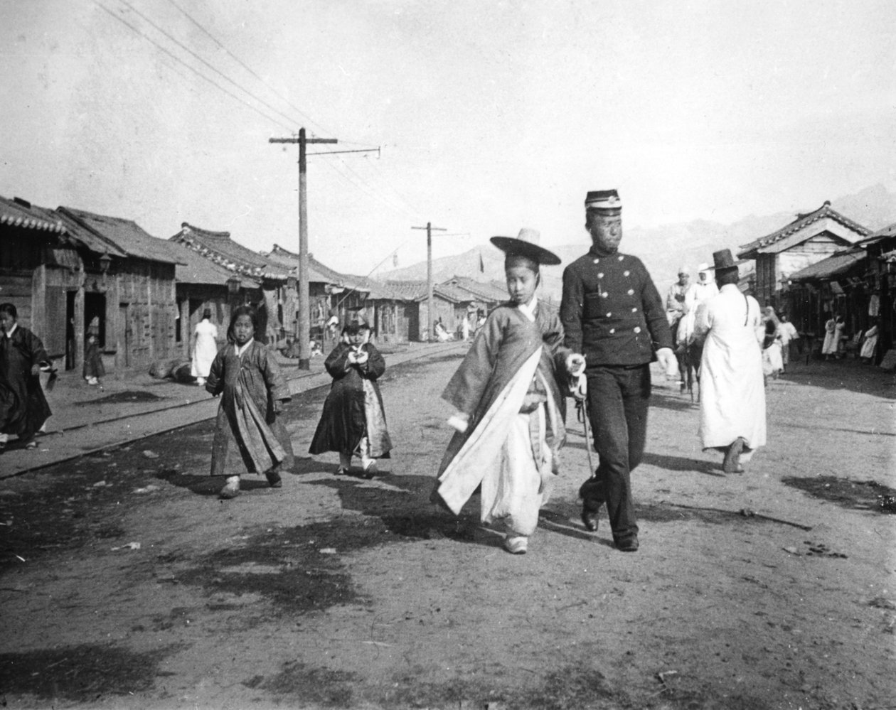 Cena de rua, Coréia, c1900 de Unbekannt