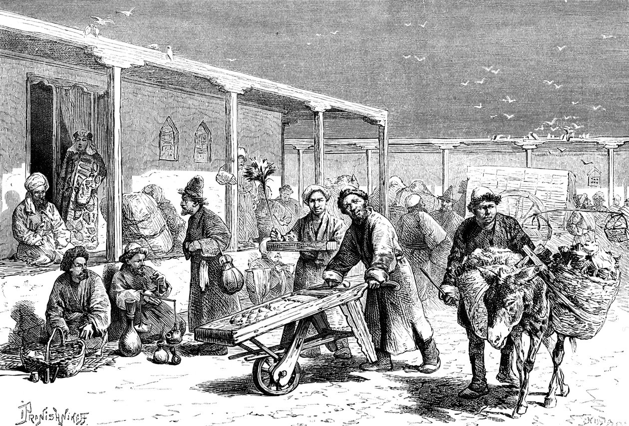 Cena de rua, Yarkand, c1890 de Unbekannt