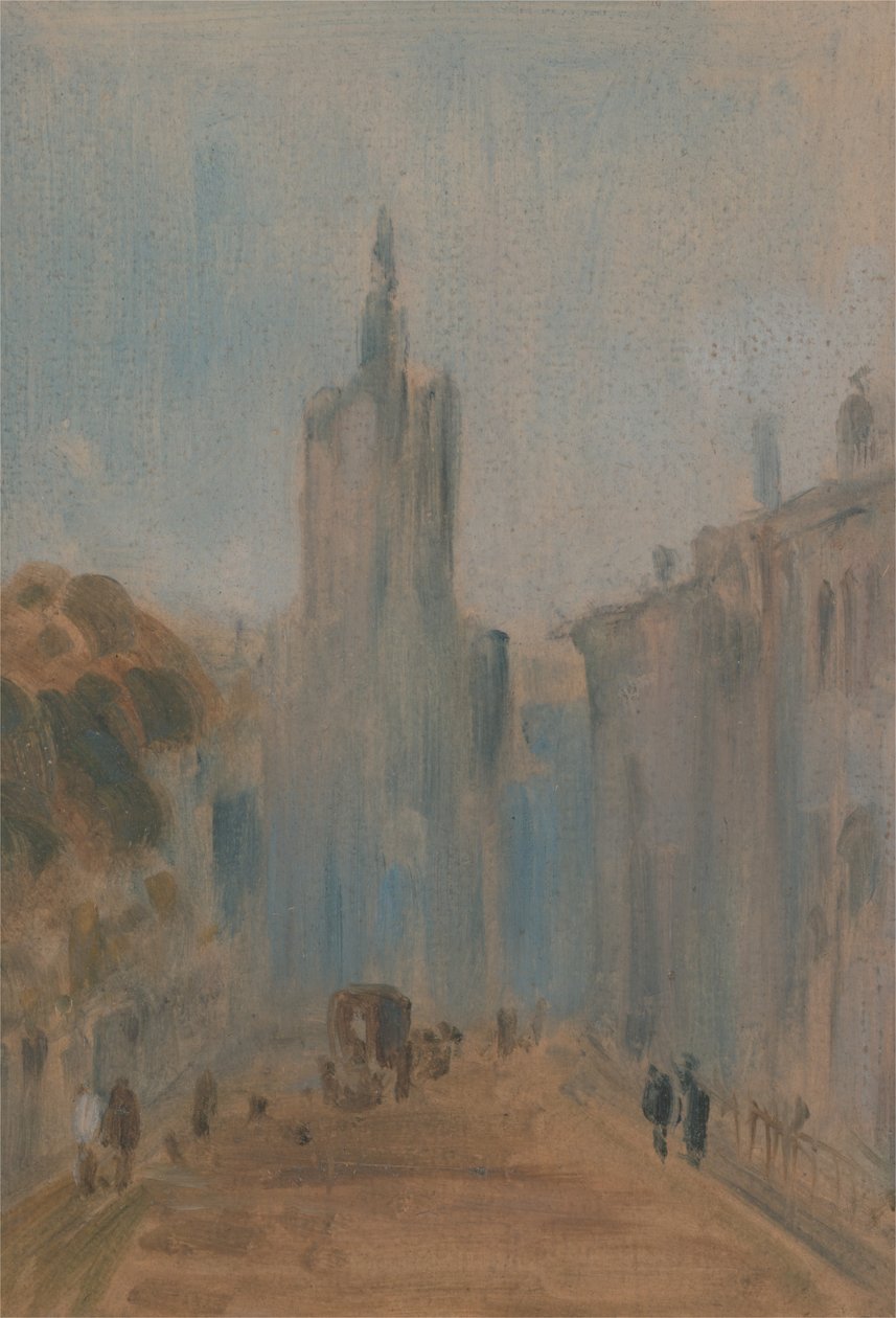 Rua com Igreja e Figuras, 1822 a 1825. de Unbekannt